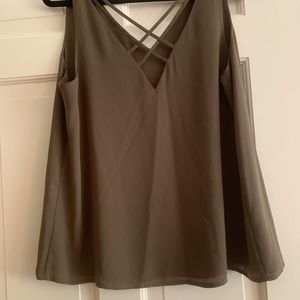 LIKE NEW! chiffon crisscross back tank